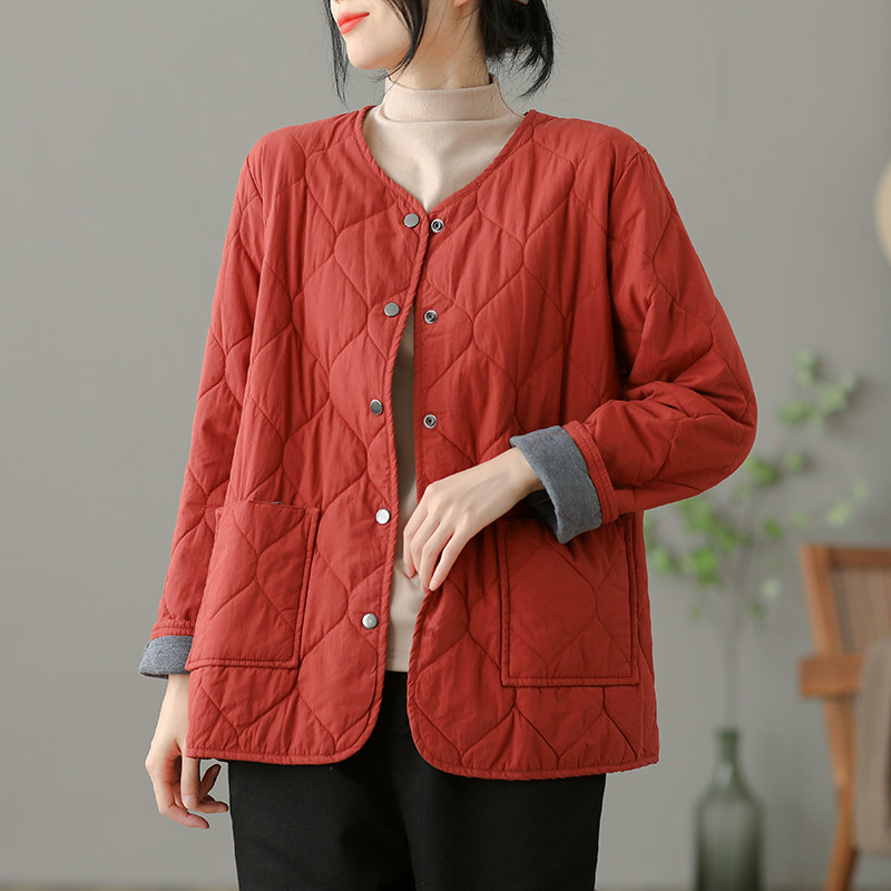 Mom's winter thin cotton jacket 2025 new Korean cotton jacket loose large size cotton thickened cotton jacket for women