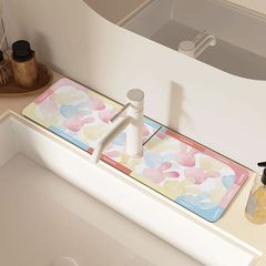 Diatom Mud Faucet Water-Absorbing Mat for Washbasin & Kitchen – 10cm Narrow Design, Sink Drainage Pad, Splash-Proof, Dirt-Resistant, Perfect for Bathroom