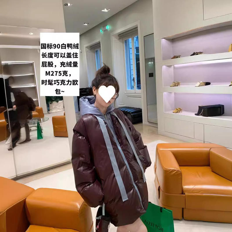 [In Stock] Zhangzhang/Finnish Winter 90% White Duck Down Chocolate Color Mid-Length Down Jacket M275g