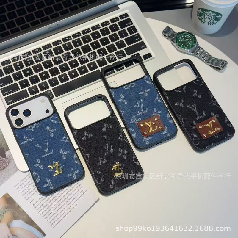 欧美牛仔潮牌保护壳适用iPhone17Promax高级皮质防摔苹果16手机壳|undefined