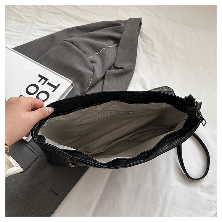 New cross-border foreign trade crocodile pattern strap clutch bag, large-capacity file bag, storage bag, official document bag, crossbody bag undefined