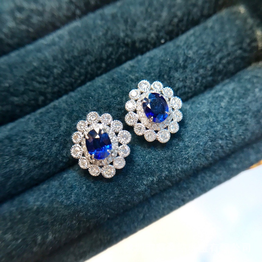 Retro sapphire earrings jade