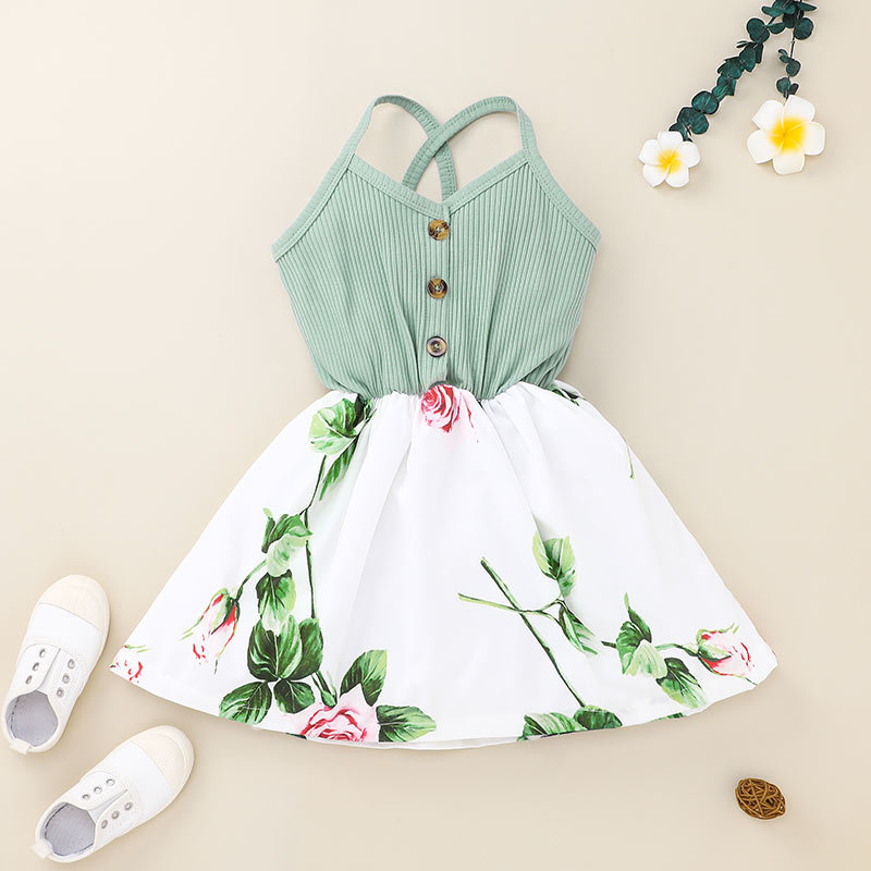 Children's Dress Summer New Floral Dress Girls European And American Spot Suspender Dress Foreign Trade Multi-color display picture 1