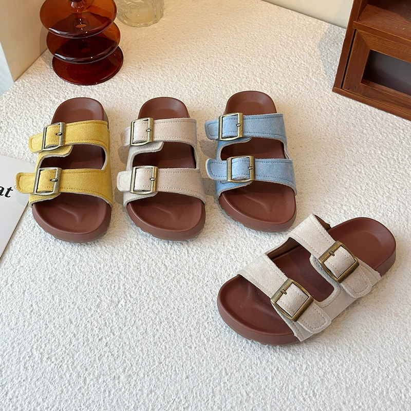 2025 Летние новые детские тапочки ретро для девочек пляжная обувь для мальчиков повседневная мягкая подошва