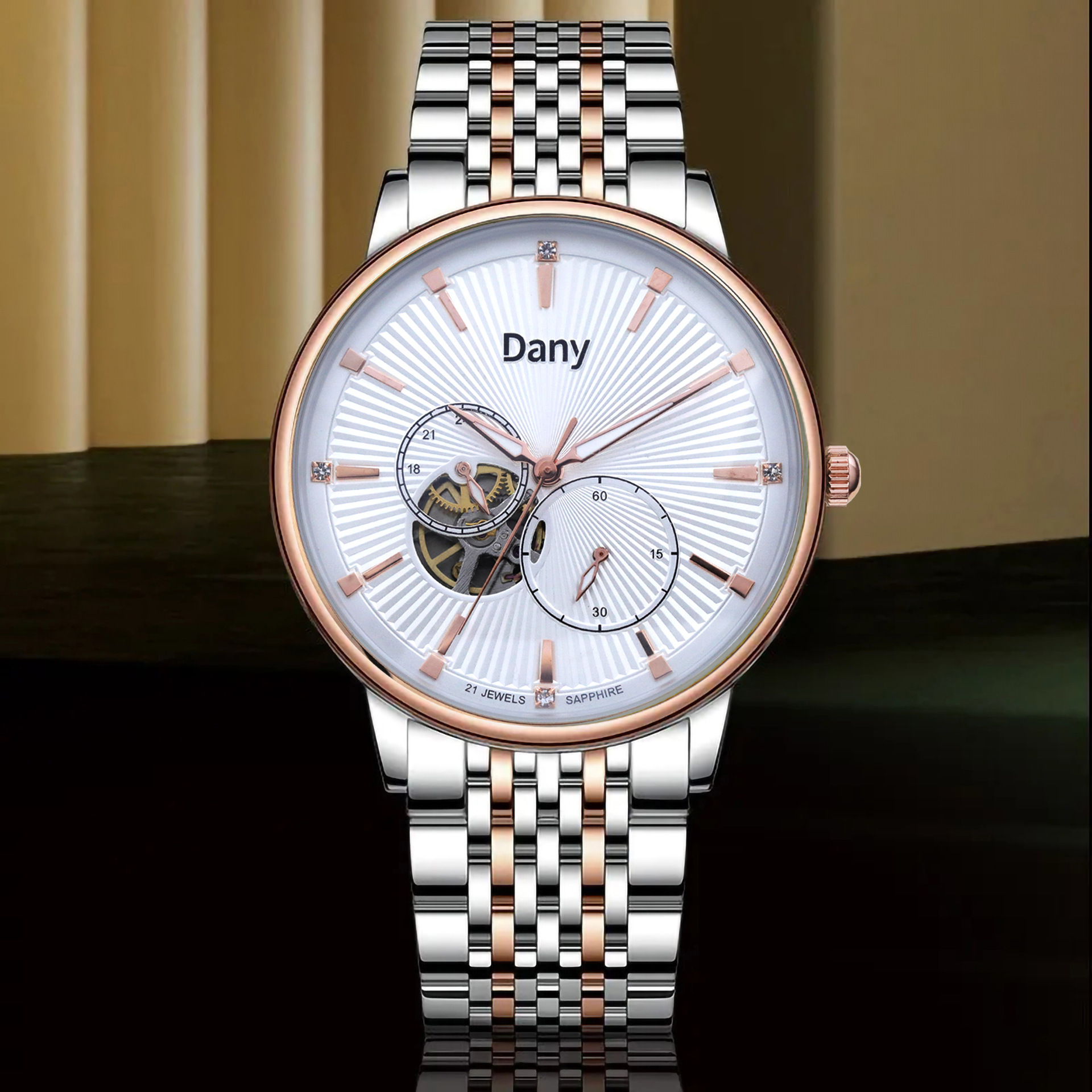 Men's Automatic Mechanical Watch With Double-sided Hollow Dial_voghion.com