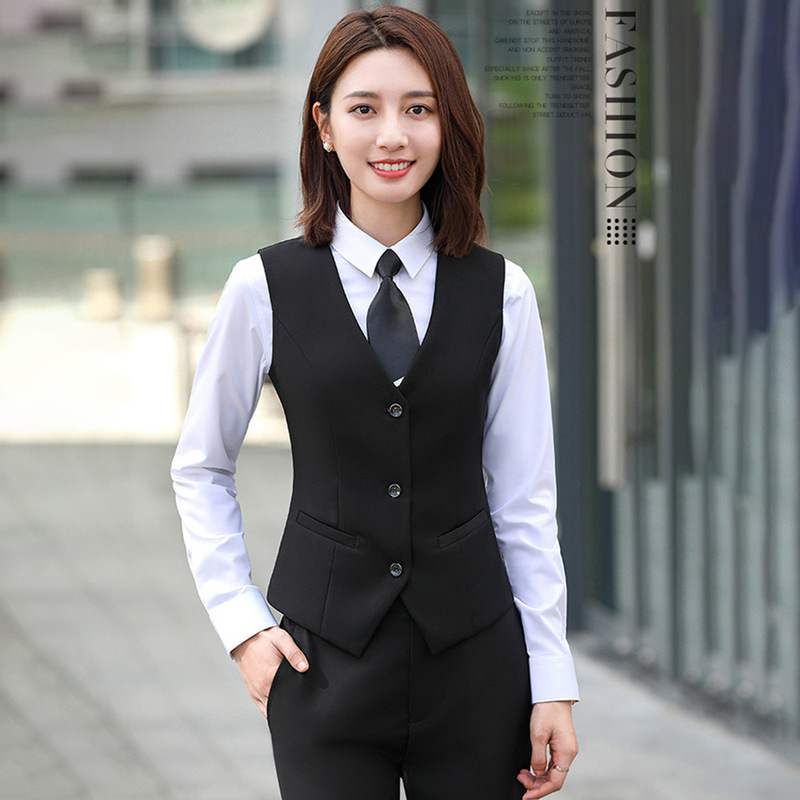 2024 Spring and Autumn Seasons Professional Wear suit Men's and Women's Work Clothes Vest Vest for Hotel Clerks and Teachers