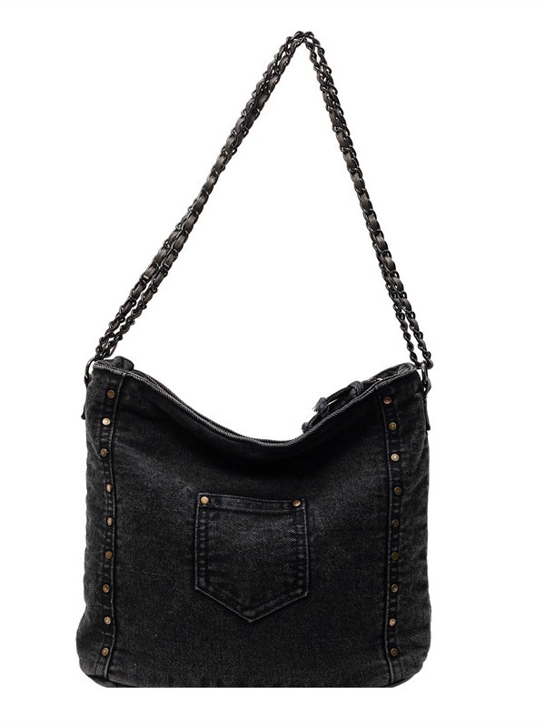 Versión coreana del bolso de gran capacidad para mujer 2025 nuevo bolso de mensajero de hombro de mezclilla retro bolso de viaje casual image 6