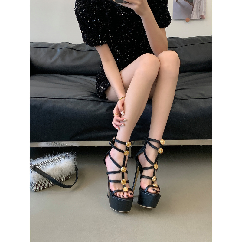 2026 New Model Super Simple Style with Decorative Buckle Waterproof Platform High Heel Sandals 2026 New Model Super Simple Style with Decorative Buckle Waterproof Platform High Heel Sandals
