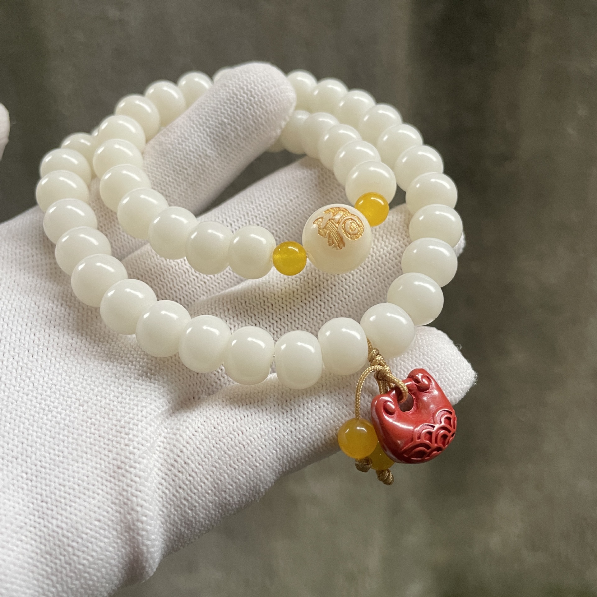 8*10MM 백사과 진사 잠금 축복 스타일