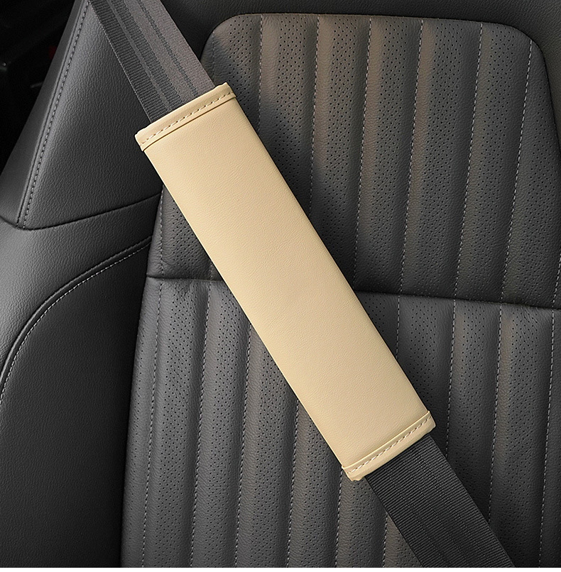 Car Seat Belt Shoulder Cover Leather Wear-resistant Comfortable All-season Universal Printable logo