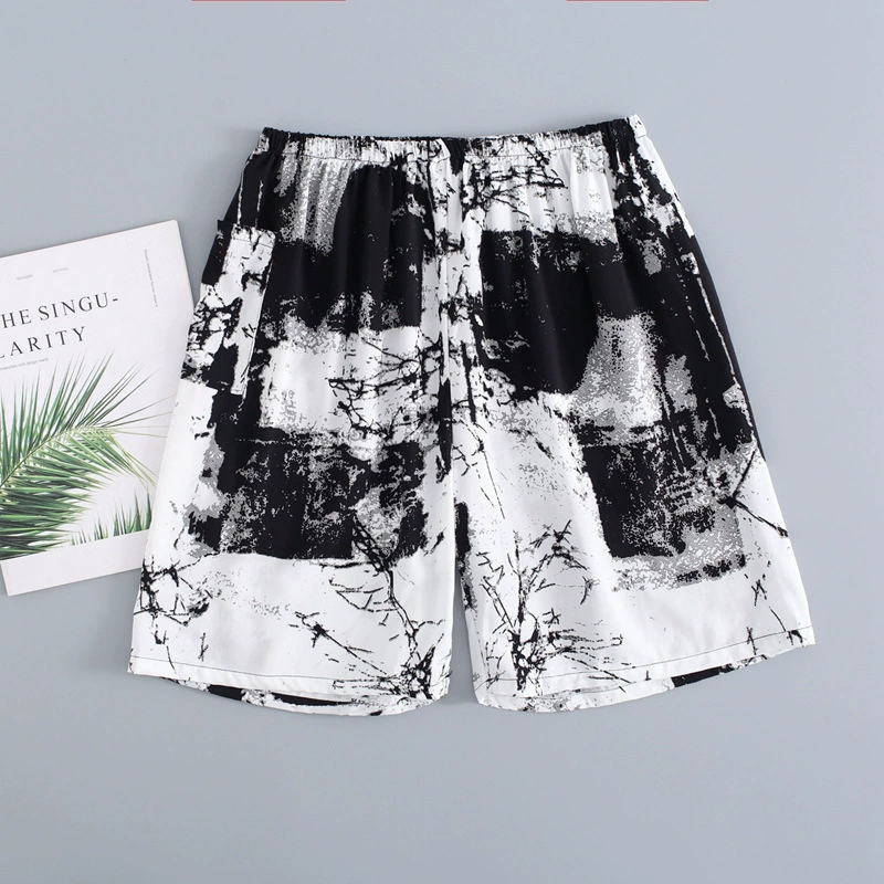 Beach trousers for leisure, shorts, 3D, plus size
