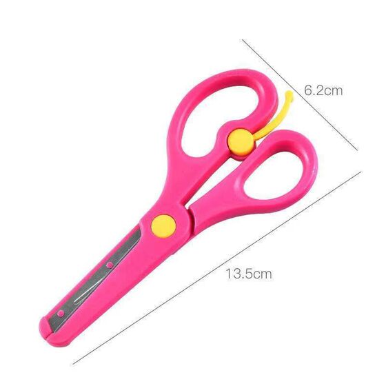Factory direct selling children's plastic paper-cut scissors children's hand-cut paper-cut scissors round head anti-pinch hand-cut paper-cut scissors