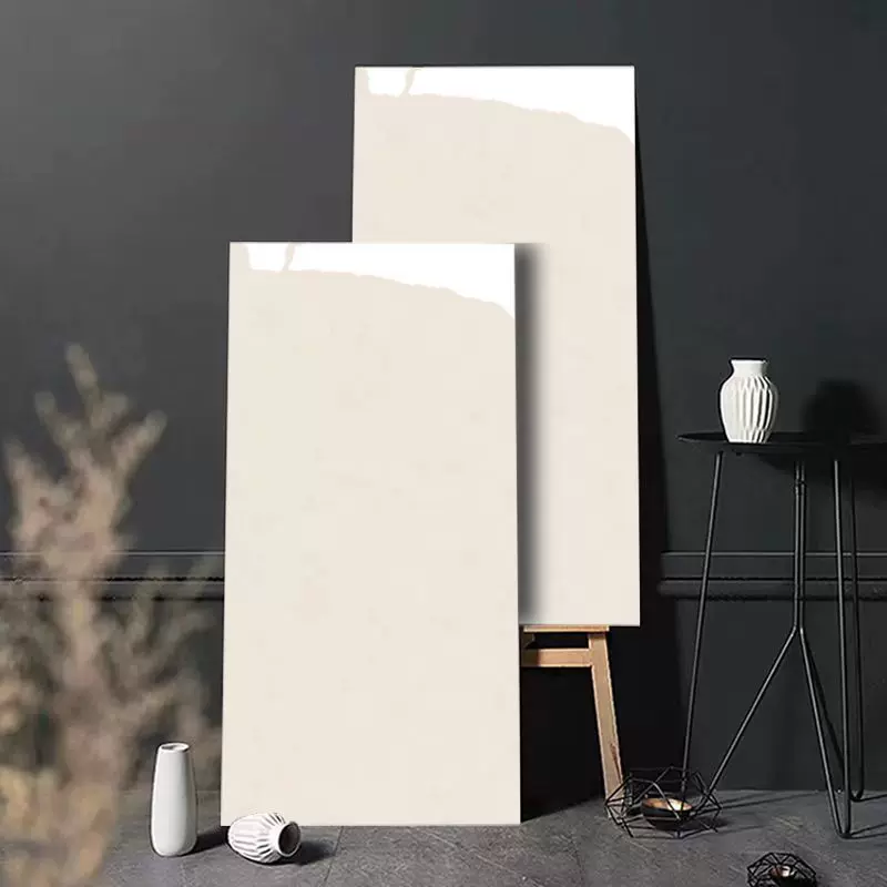 亮面奶油风奶黄750x1500佛山瓷砖瓷抛岩板客餐厅别墅防污地板砖