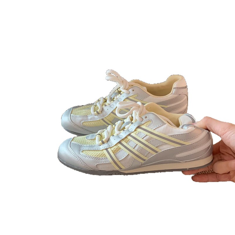 グレープママと同じスタイルで身長を4cm増やします〜2025春夏ファッショナブルなメッシュコントラストカラーレースアップインナー身長を伸ばす女性用フォレスト・ガンプランニングシューズ|undefined