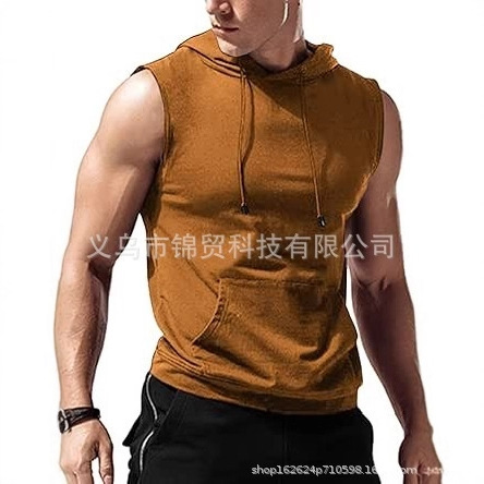 Cross-Border Foreign Trade Sleeveless Hooded Sweatshirt Supply