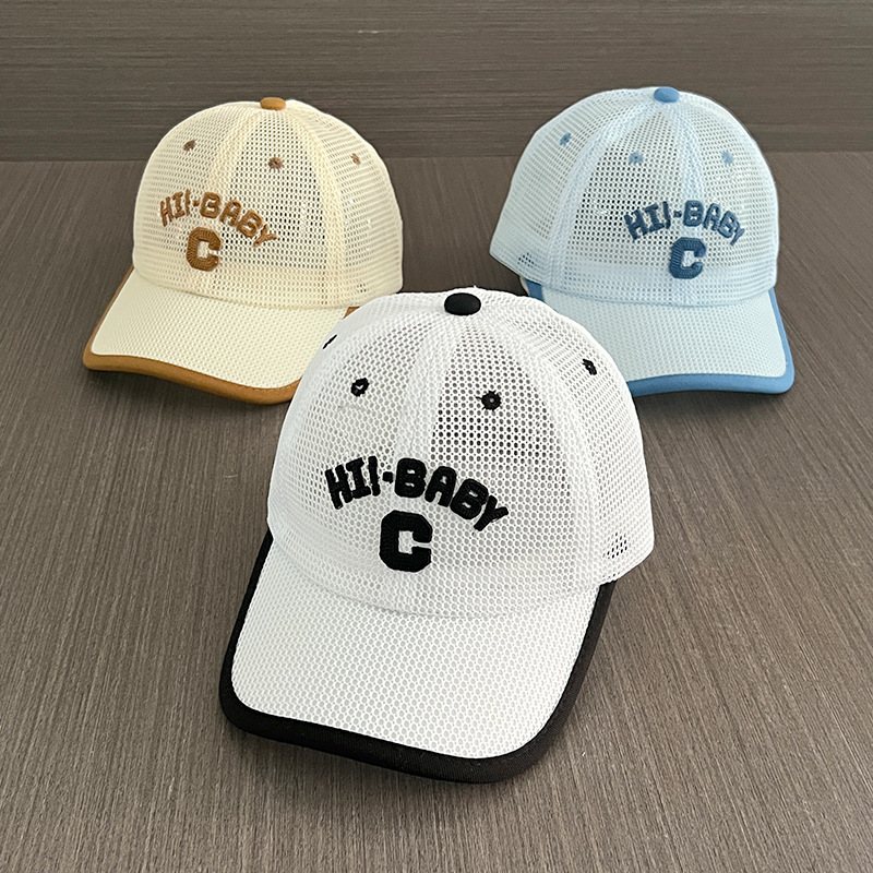 Sombreros para niños de verano delgados sombrero de malla para niñas bebés viajan aire transpirable sombrero de béisbol protector solar