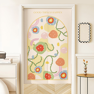 Bedroom Kitchen Partition Curtain Living Room Bedroom Household Non-perforated Hanging Curtain Toilet Bathroom Privacy Curtain Half Curtain