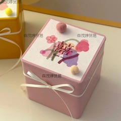 ブリキの新しい結婚式の喜糖袋の砂糖箱の結婚の喜糖箱の手提げの2024の空箱のキャンディー箱の高級感