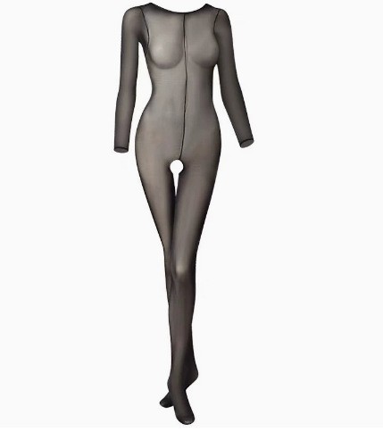 Women’s Sheer Mesh Bodysuit Lingerie Set with Rope Detail, One Size — detail image 6