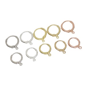 14K/18K gold-wrapped color-preserving copper quality round French ear hook ear buckle earrings diy jewelry accessories material