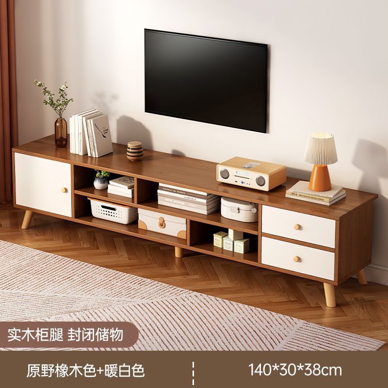 Mueble de TV moderno nórdico, apartamento pequeño, mueble de TV de pierna de madera maciza simple, mueble de pared para el hogar, mueble de TV telescópico, sala de estar