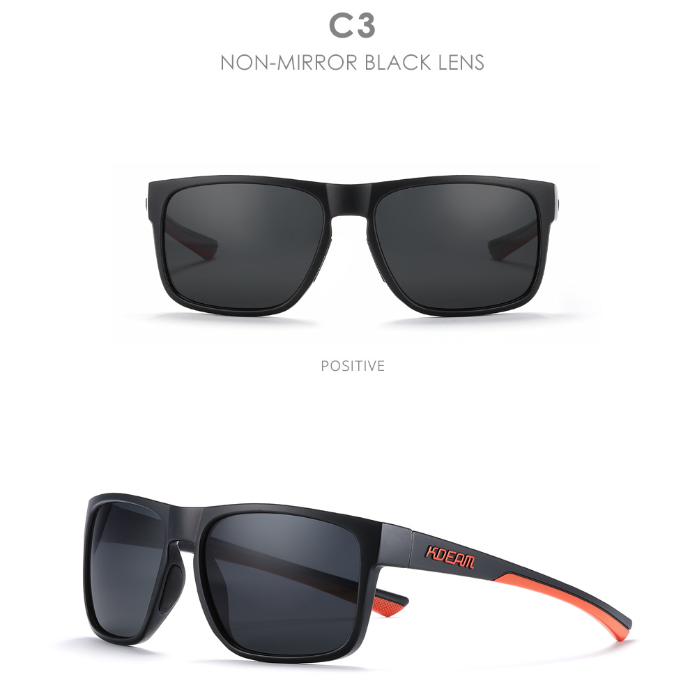 60g Weight Full Frame Glasses Structure Sunglasses Classification PC, UV400 Protection Lens Material Square Glasses Style Outdoor, Travel Occasion Solid Color Pattern Men's Gender Casual, Sports Style Casual Sports Solid Color PC UV400 Protection Square Full Frame Men's Sunglasses 11