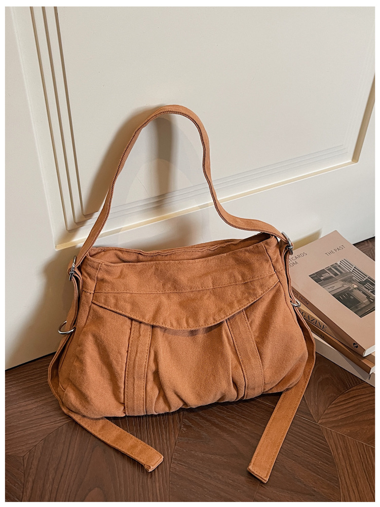 Bolso retro de gran capacidad para mujeres 2026 nuevo estilo lienzo de moda simple mochila de hombro para viajar bolsa de ocio image 9