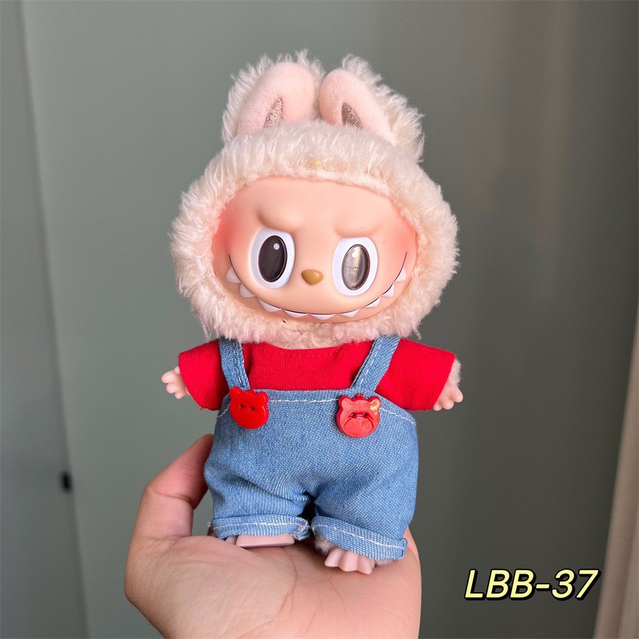 Ropa labububa una, dos y tres generaciones al por mayor caja ciega peluche colgantes de tela de lona muñeca correa casual pantalones de cambio