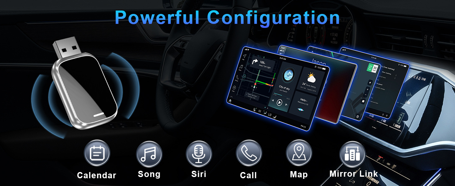 Cross-Border New Auto Box USB Wireless Carplay Smart Car Suitable for iPhone Android Android Car