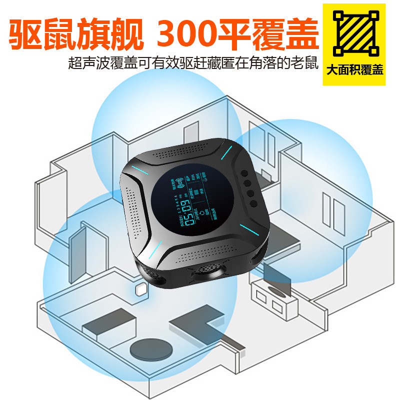 Multi-functional Ultrasonic High-Power Frequency-Conversion Rat Repeller for Home, Outdoor Use &ndash; Powerful, Non-Toxic, and Effective Rodent Deterrent