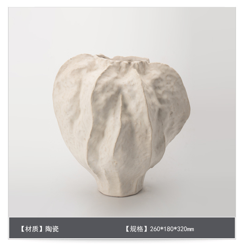 中世スタイルのセラミックフラワー花瓶装飾アートB&Bモデルルームゲストテーブルハイエンドフラワーアレンジメント装飾|undefined