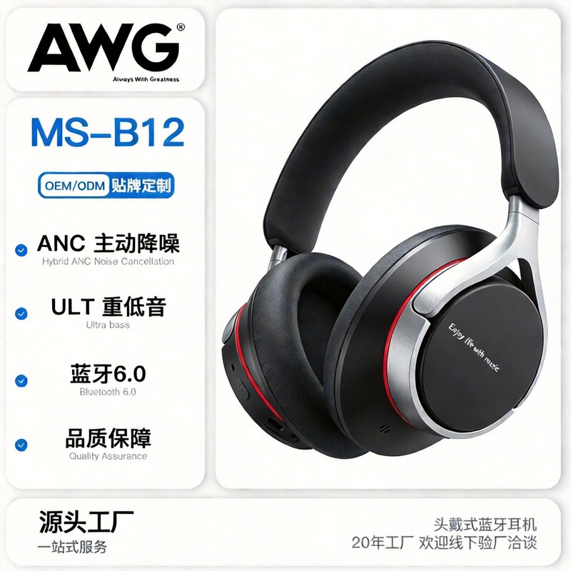 Cross-Border Hot-Selling Anc Active Noise-Cancelling Wireless Over-Ear Bluetooth Headphones 6.0 with Heavy Bass and Low Latency Cross-Border Hot-Selling Anc Active Noise-Cancelling Wireless Over-Ear Bluetooth Headphones 6.0 with Heavy Bass and Low Latency