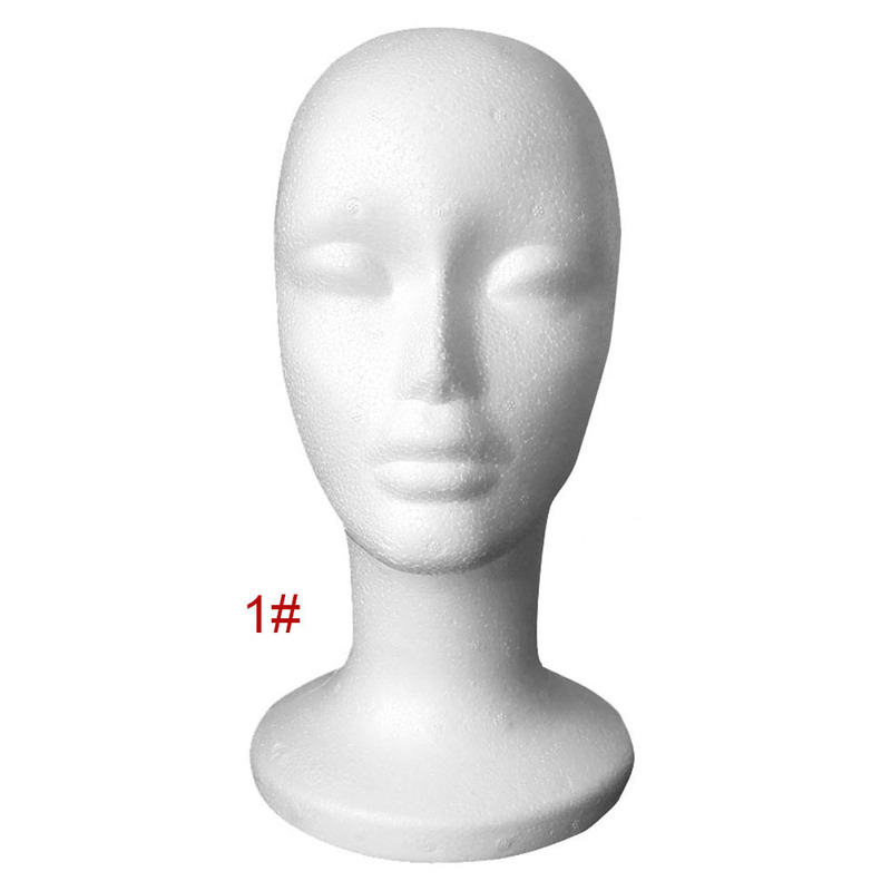 男女の泡の頭の泡の頭の泡の頭の型の泡の頭のかつらの黒い泡のモデルの頭は頭を展示します。|undefined