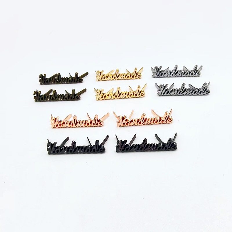 Bag Hardware Accessories Letter Handmade Logo Metal Sign Handmade Woven Bag Decorative Buckle Tag Ready Stock