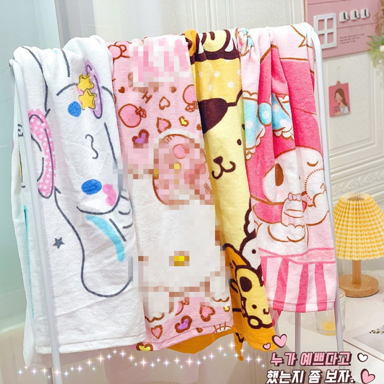 New Girl's Heart Cartoon Bath Towel Absorbent Cotton Bath Towel Children's Bath Towel Beach Big Towel Cover Blanket