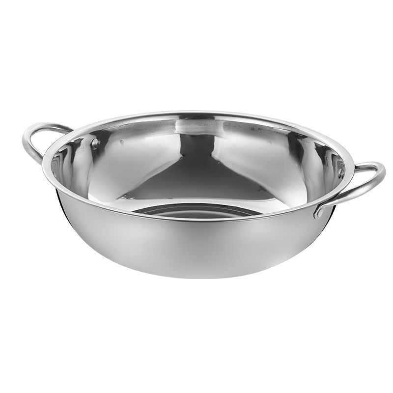 不锈钢火锅盆加厚商用家用双耳小肥羊清汤锅电磁炉专用24CM--40CM|undefined