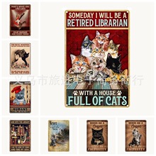 欧美可爱 猫咪 铁皮画复古装饰 亚马逊 Temu 速卖通 货源