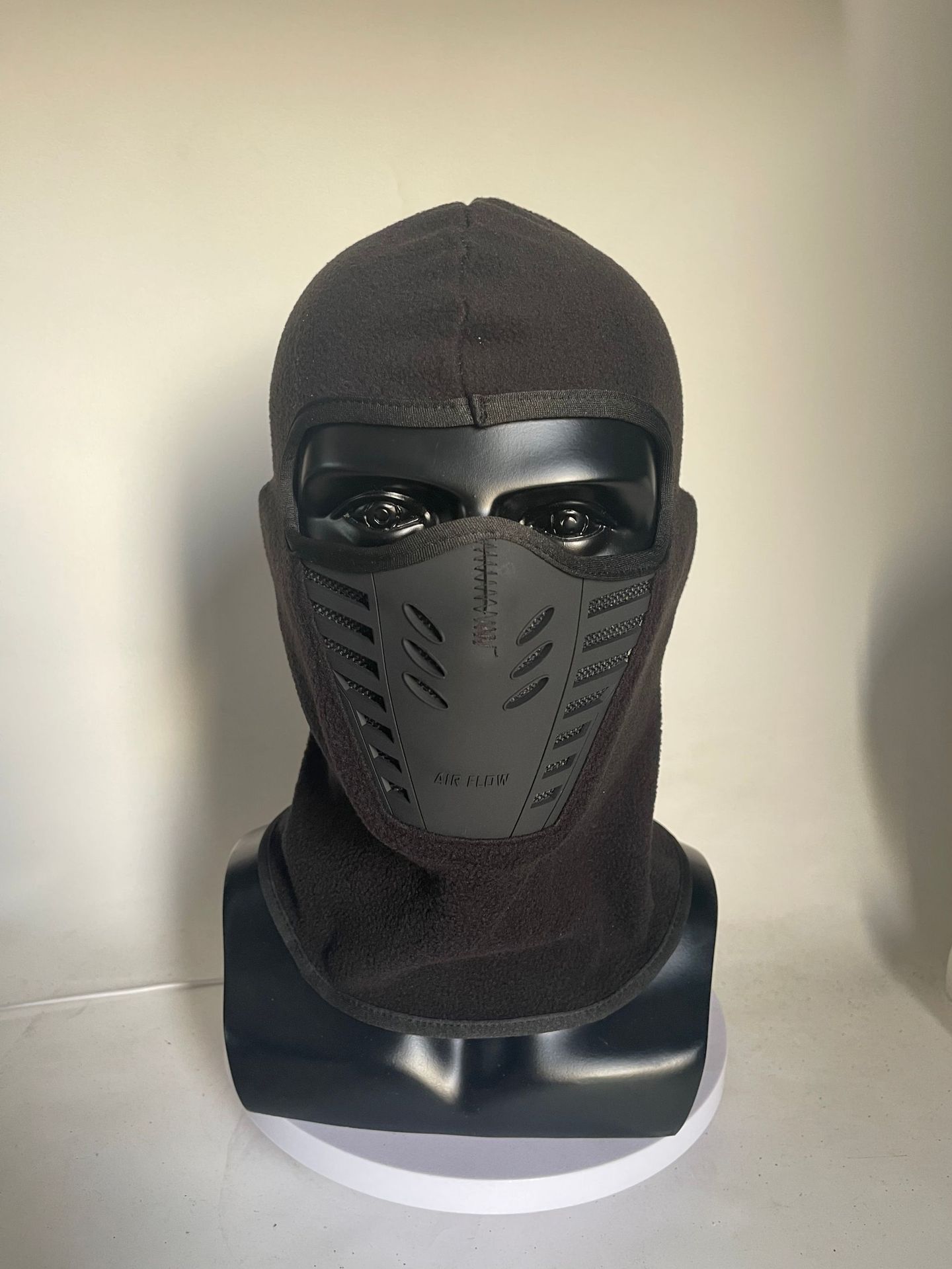 Invierno al aire libre máscara de equitación Tapa de cuero boca engrosada cuello motocicleta capucha caliente a prueba de viento máscara de esquí protector facial