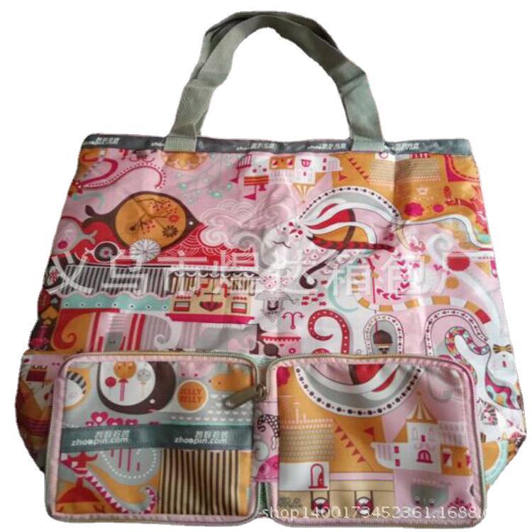 厂家供应销售时尚韩版购物袋 防水印花便携袋 大容量折叠袋手提袋