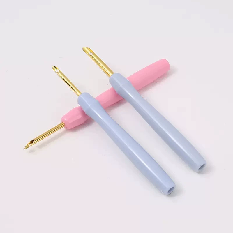 Новая трансграничная игла для вышивания с цветной пластиковой ручкой 3,5/5,0 мм, толстая шерстяная игла для вышивания, ручка для вышивания, русская игла для вышивания