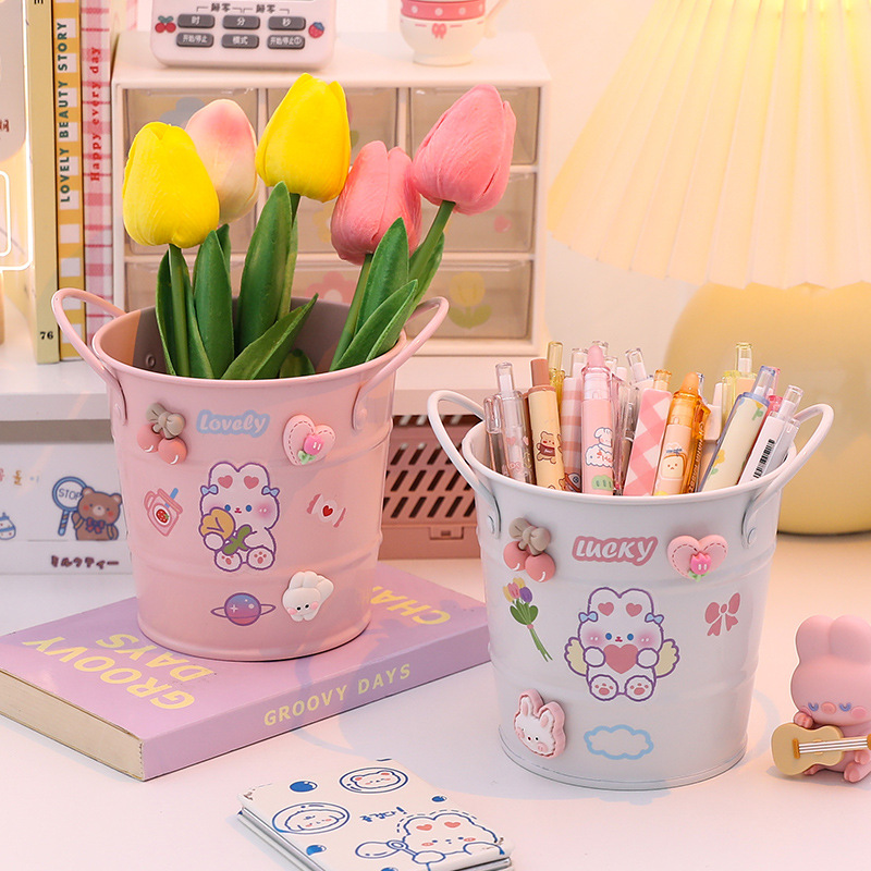 Titular de la pluma creativa DIY escritorio caja de almacenamiento chica corazón niños chica estudiante de gran capacidad simple titular de la pluma al por mayor