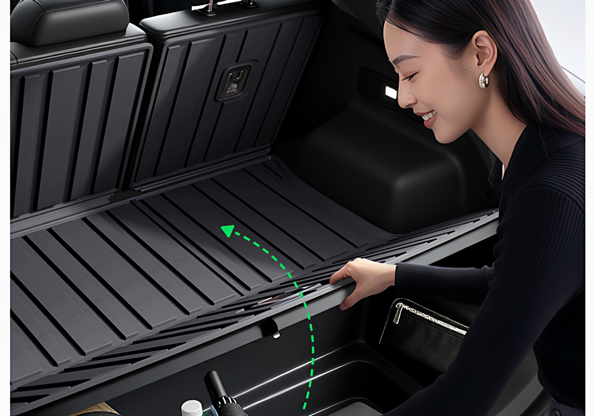Suitable for Ideal I6/L6/L7/I8/L9/L8 Front and Rear Trunk Mats, Tpe Car-Specific Integrated Trunk Mat