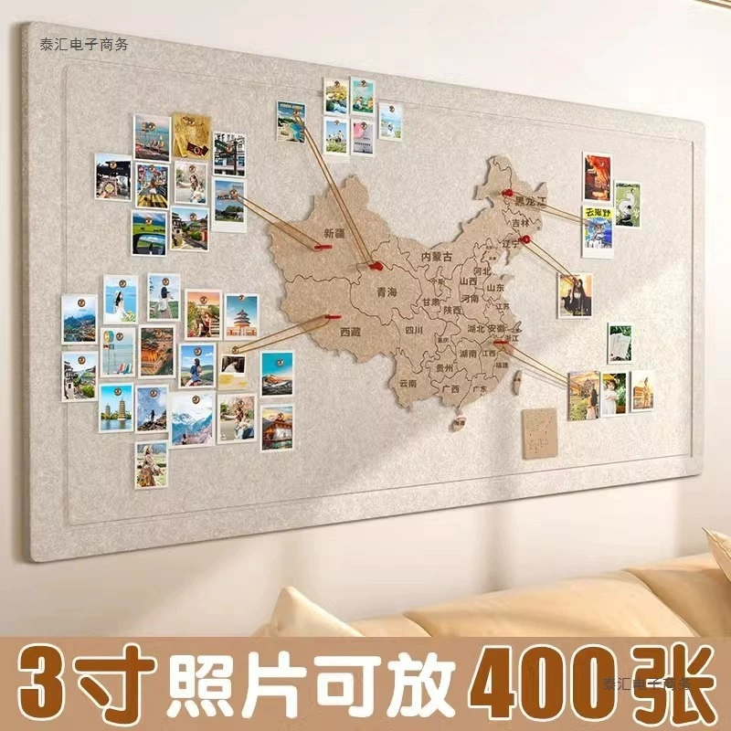 Войлочная карта путешествия Фотогалерея настенная дорожка карта путешествия маркер стены фетровая доска настенная наклейка для гостиной декоративная доска