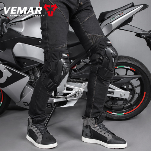 Vemar motorcycle riding knee pads two-piece set for men, four-season lightweight and breathable motorcycle anti-fall rider equipment for women