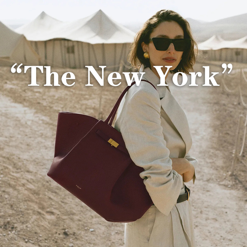 Cross-Border Demellier Wing Bag European and American High-End Large-Capacity Tote Bag Genuine Leather Shoulder Crossbody New York Bag