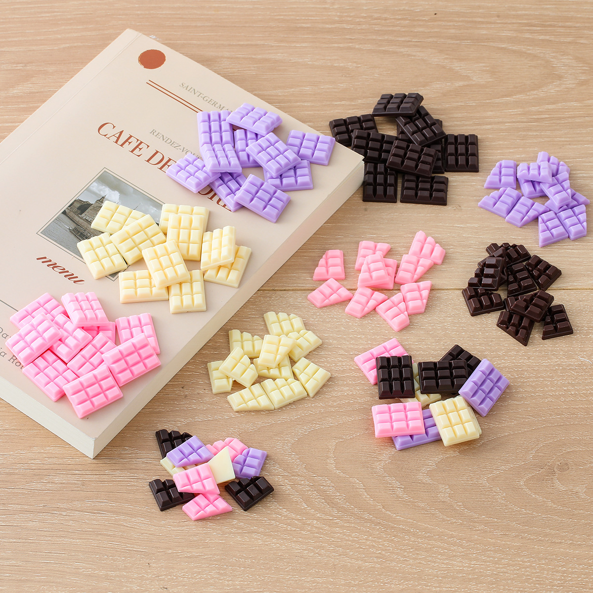 Simulated Chocolate Block Half Chocolate Chip Japanese Food and Play Accessories DIY Dessert Cream Cake Decoration Material