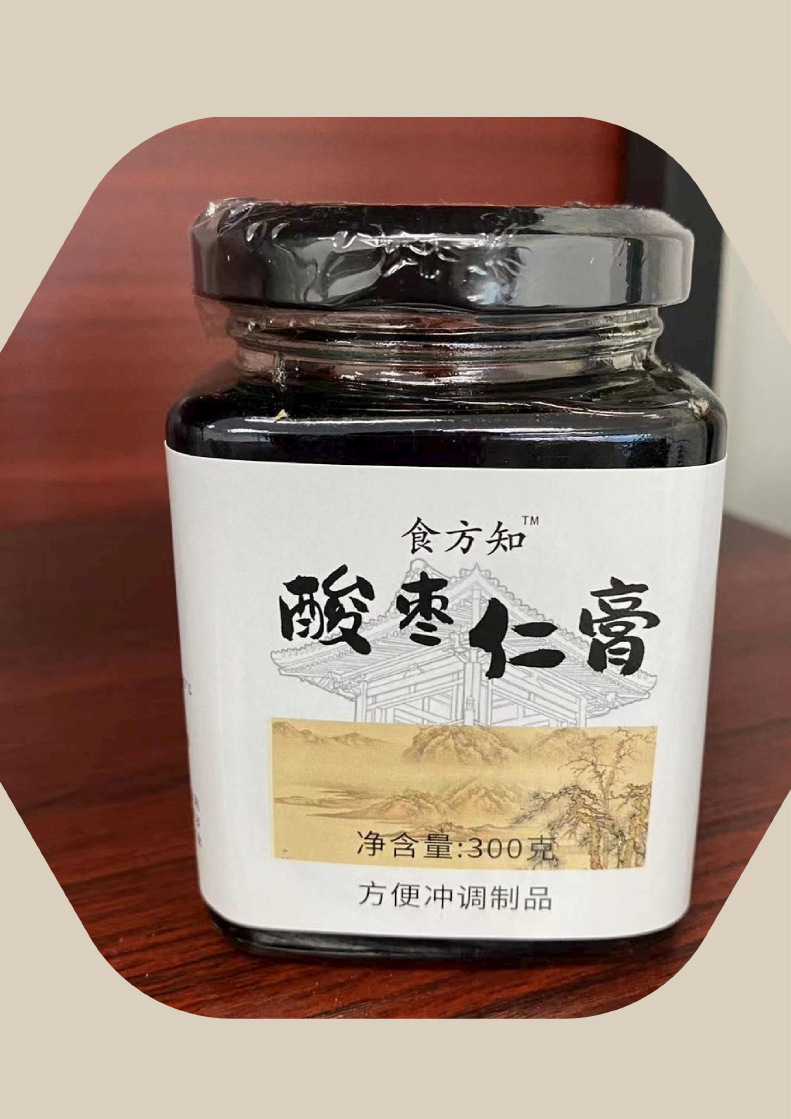 Sour Jujube Seed Paste Suan Zao Ren 300g Jar Ready-to-Eat Traditional Herbal Paste in use