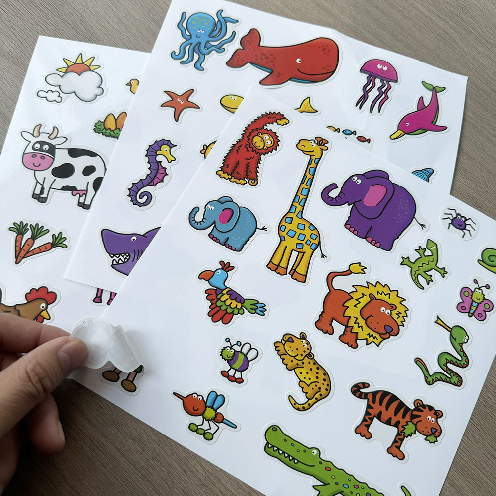 Pegatina Electrostática de Dibujos Animados Papel Kraft Autoadhesivo image 1