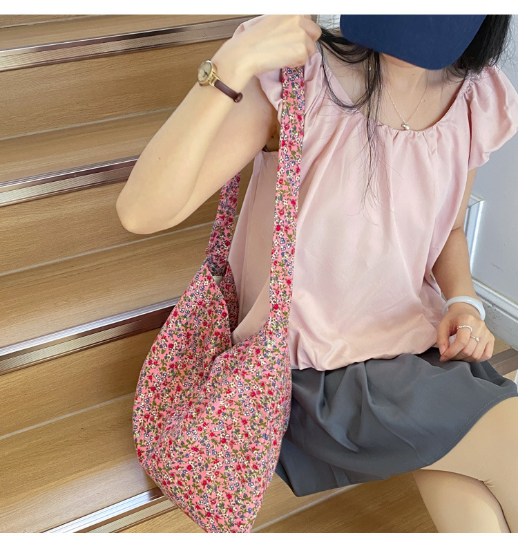 Women's Canvas Shoulder Bag Leopard Floral Print Style Bag_voghion.com