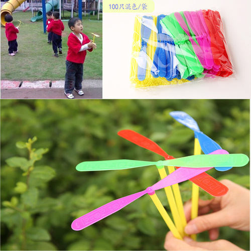Cross-border Luminous Bamboo Dragonfly Flash Flying Fairy Bow Flying Arrow Flying Saucer Square Small Toy Hot Sale Children Wholesale